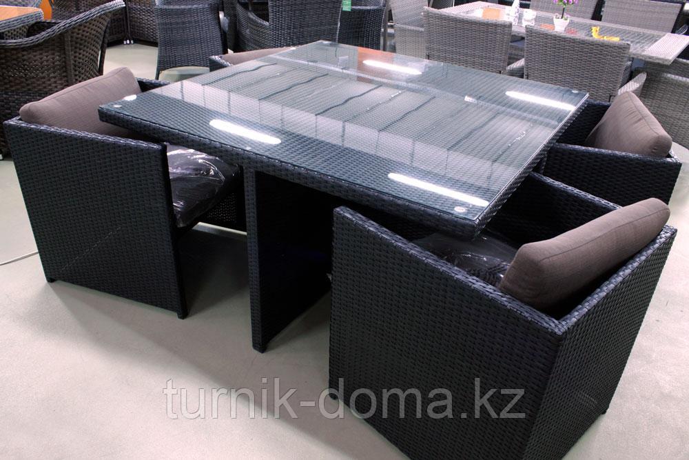 Комплект мебели из искусственного ротанга КУБ-4 (стол + 4 кресла)