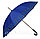 Мужской синий зонт трость, зонт в клетку с деревянной ручкой, фото 2