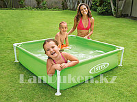 Каркасный детский бассейн "Mini Frame Pool Intex" (122* 122* 30 см) зеленый