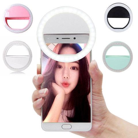 Кольцо светодиодное для селфи с тремя режимами яркости подсветки Selfie Ring Light XJ-01 (Круглая)