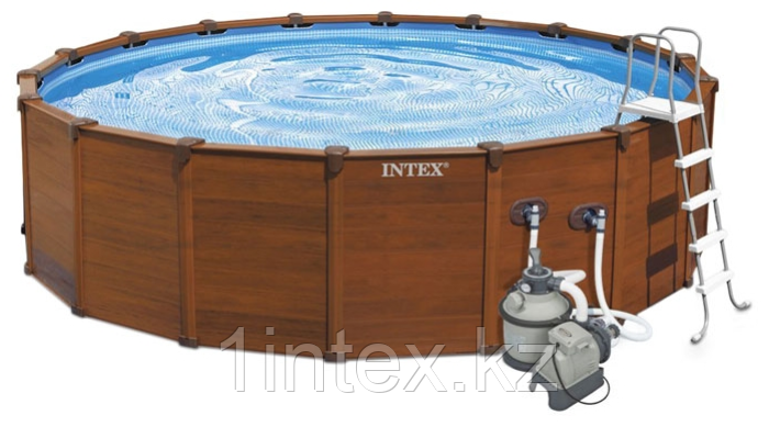 Intex Каркасный бассейн Graphite Panel 478х124 см, 16805л, песочн.фил-насос, лестница, тент, подстилка