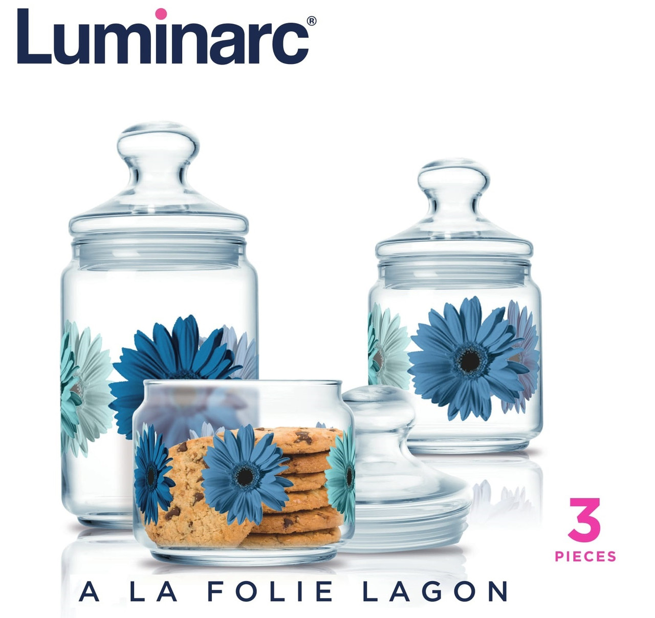 Набор банок Luminarc A La Folie Lagon 3 пр. (N1633)