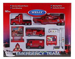 Welly Набор "Служба спасения - пожарная охрана" из 9 машин