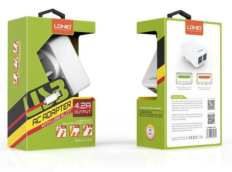 Зарядное устройство LDNIO Lightning USB DL-AC62, фото 2