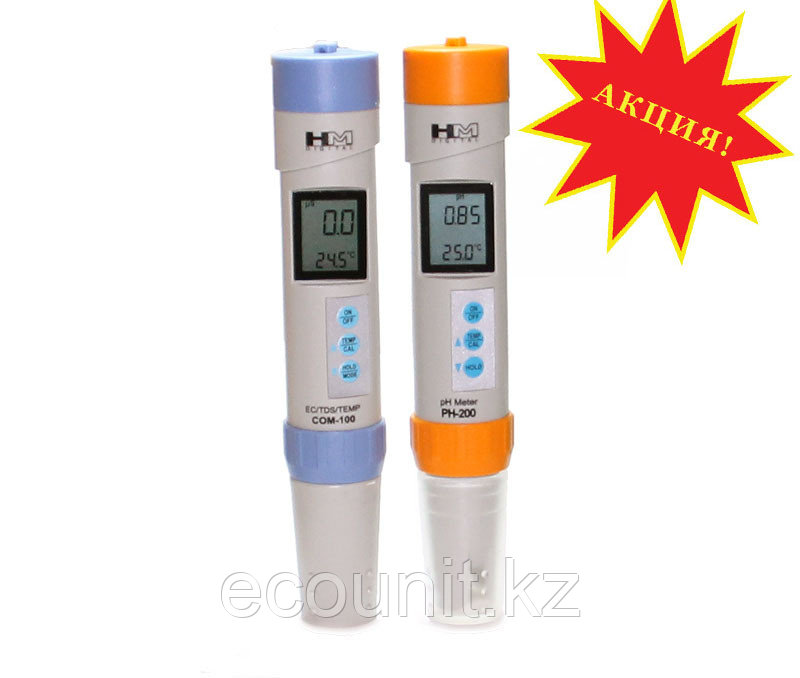 HM Digital Набор профессиональных приборов для измерения pH, TDS, ЕС и температуры воды PHCOM - фото 1 - id-p27235631
