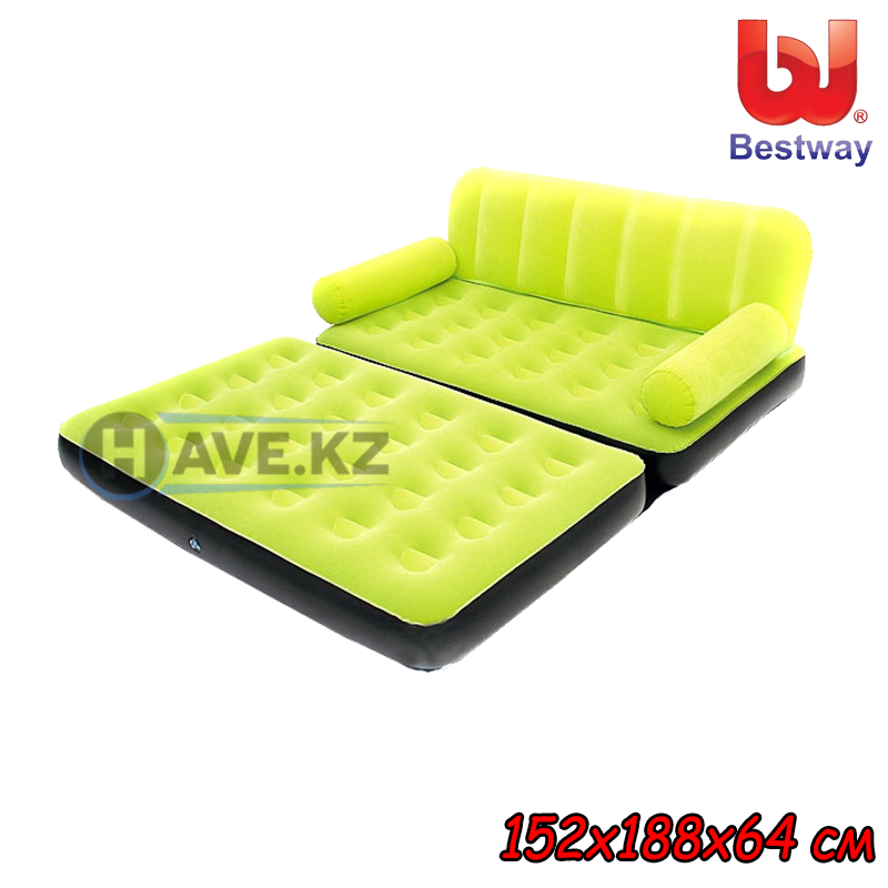 Надувной диван-кровать Bestway 67356, зеленый, размер 152х188х64 см