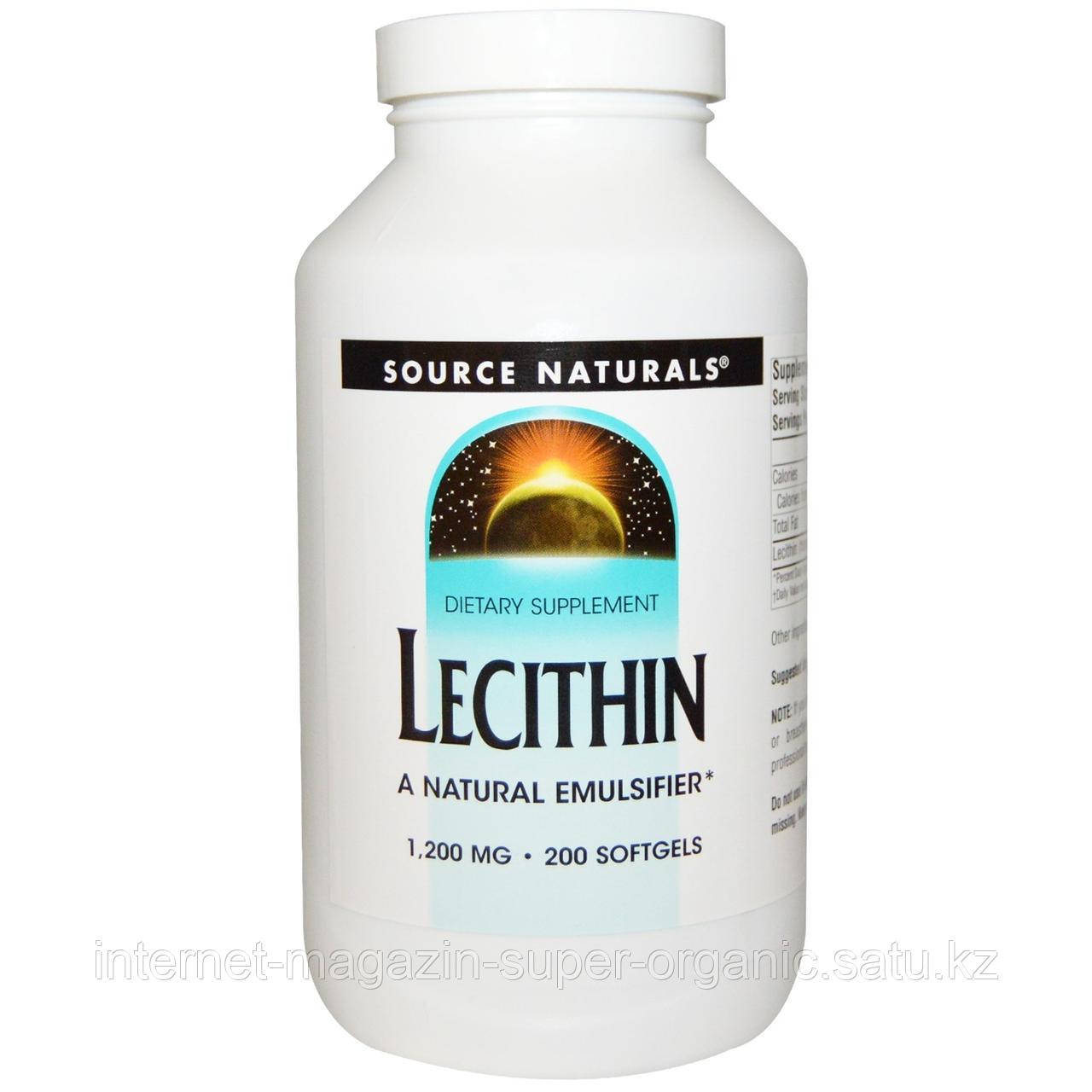 Лецитин, 200 гелевых капсул, Source Naturals