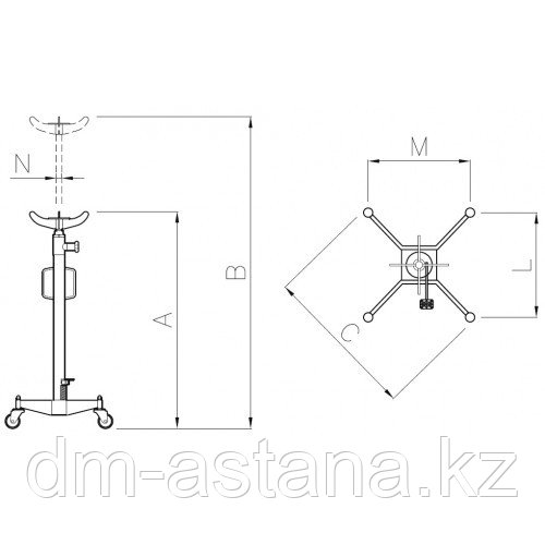 Стойка трансмиссионная, г/п 300 кг OMA-603 (RAL7040) - фото 3 - id-p43873274