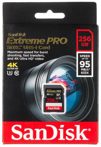 Карты Памяти SanDisk Extreme Pro SDXC UHS Class 3 95MB/s 256GB