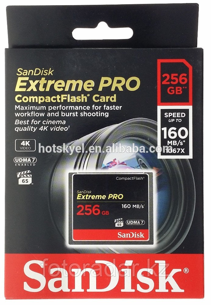 Карты Памяти SanDisk 256GB Extreme Pro CompactFlash Memory Card (160MB/s) - фото 1 - id-p43886435