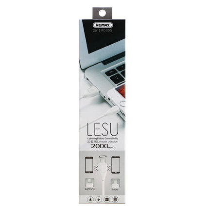 Кабель Remax Lesu RC-050t Lightning Micro USB, фото 2