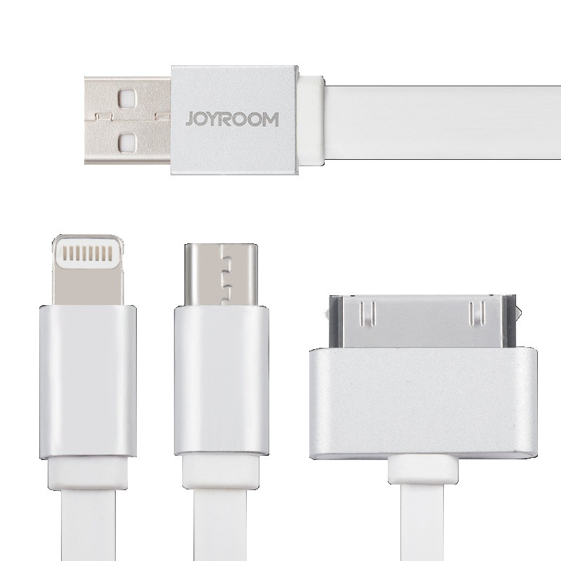  Кабель Joyroom 3 in 1 USB iPhone 4 White