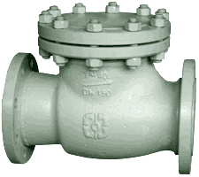 Клапан обратный поворотный стальной фланцевый 19с53нж Ру40