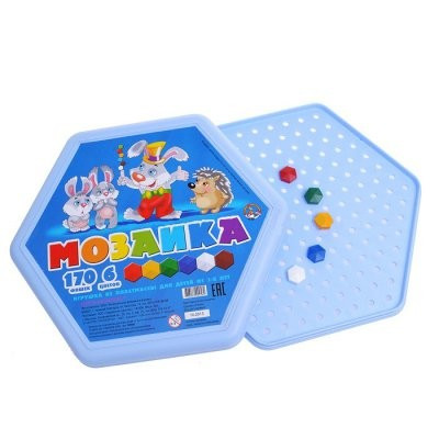 Игровой набор детская мозаика, шестигранная, 170 фишек, 6 цветов