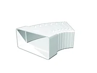 Колено разноугловое горизонтальное для прямоугольных воздуховодов 60х204