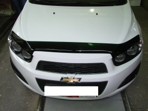 Мухобойка (дефлектор капота) на Chevrolet Aveo/Шевроле Авео - фото 1 - id-p2649255