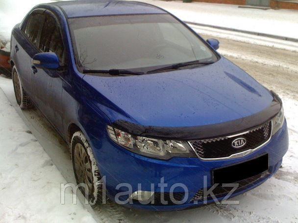 Мухобойка (дефлектор капота) на Kia Cerato (киа церато) 2009-2012 - фото 1 - id-p2649645