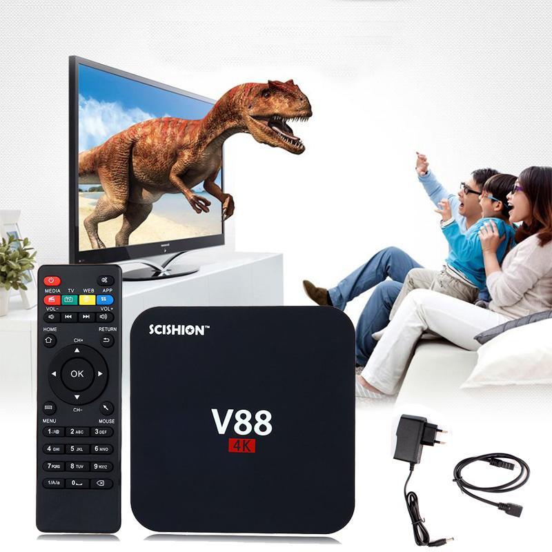 Smart Android TV Box V88 4K - мощный медиаплеер для ТВ, RK3229, 4 ядра, 8Gb, Wi-FI,