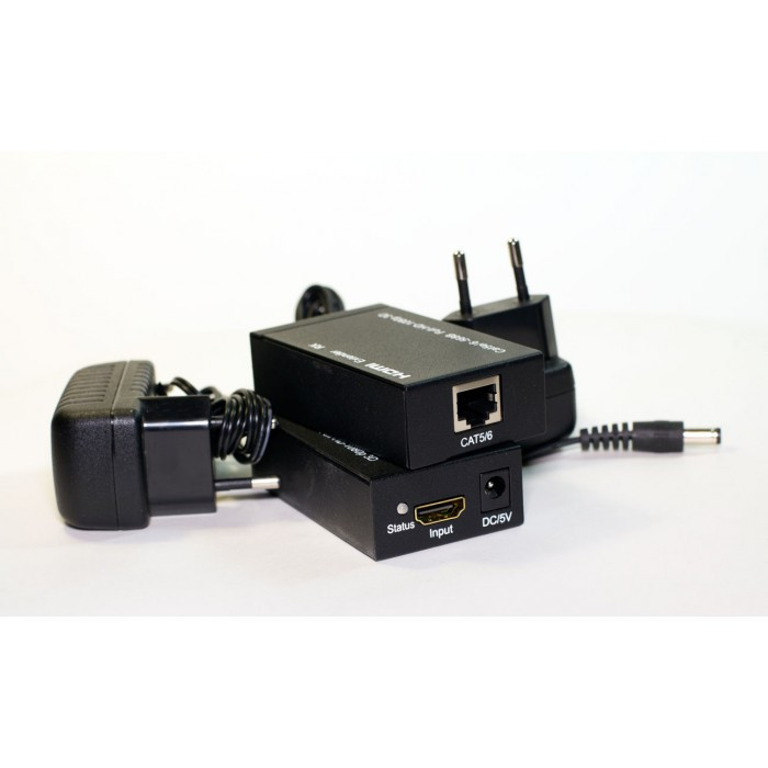 HDMI extender удлинитель по витой паре 60 метров cat-5e/6e, фото 1