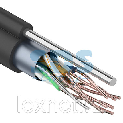 Кабель FTP 4PR 24AWG CAT5e 305м OUTDOOR + ТРОС*1 REXANT, фото 2