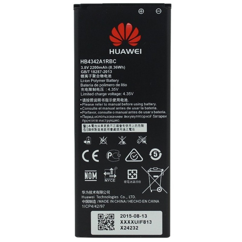 Заводской аккумулятор для Huawei Y5 II/Y6/4A/5A (HB4342A1RBC, 2200 mah)