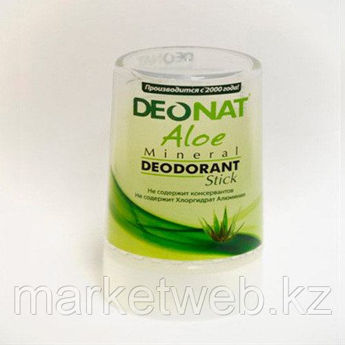 Дезодорант Кристалл - ДеоНат с соком Алое зеленый, стик 40гр