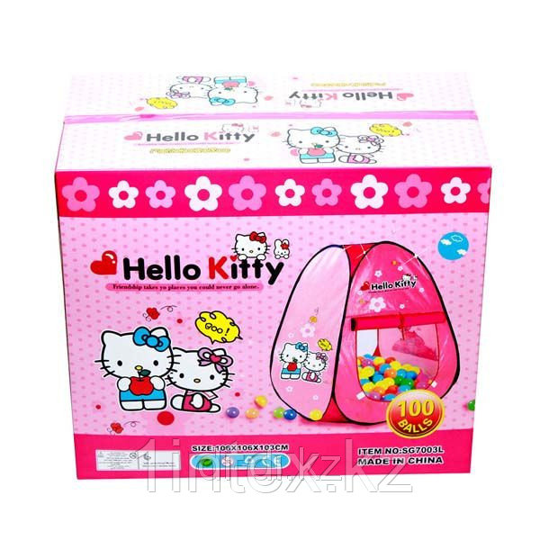 Палатка большая в коробке "HELLO KITTY", в комплекте 100шт шариков