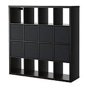 Стеллаж с 8 вставками КАЛЛАКС черно-коричневый ИКЕА, IKEA