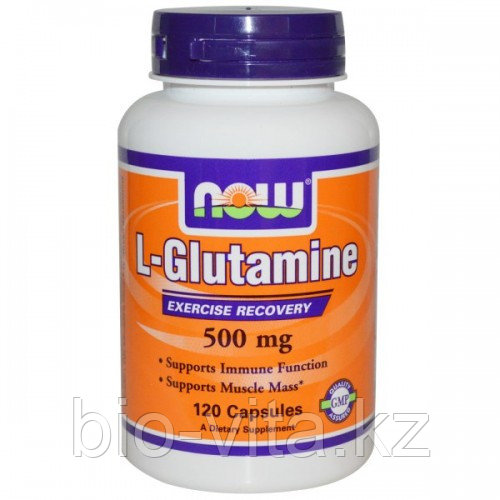 Now Foods, L-Глутамин, 500 мг, 120 капсул.