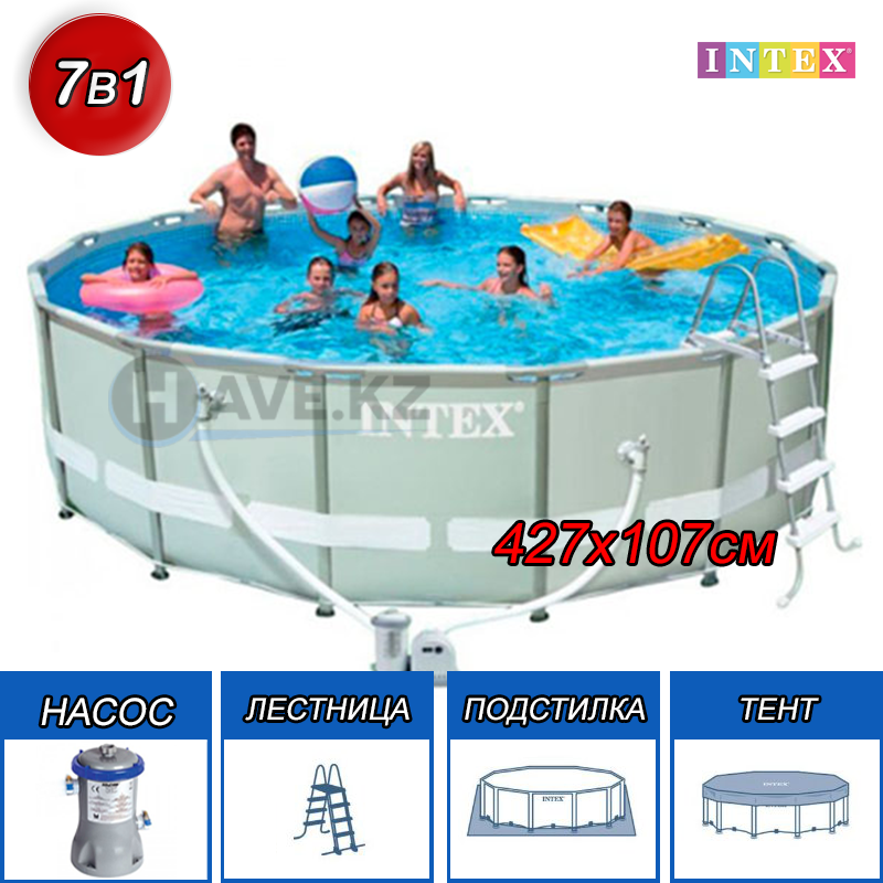 Каркасный бассейн Intex 28310, Ultra Frame Pool, размер 457x107 cм