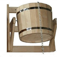 Обливное ведро (Липа) 16 л с пластик вставкой с переливом