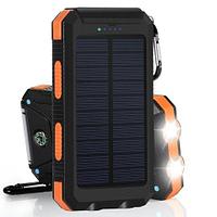 Внешний аккумулятор водонепроницаемый Powerbank Solar Charger на солнечных батареях 3 в 1 [20000 мАч; компас;