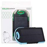 Аккумулятор для зарядки портативный на солнечной батарее с фонариком Solar Charger [5000 мАч.] (Зеленый), фото 3