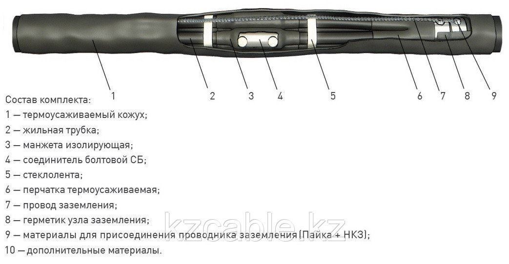 Муфта 4 СТП-1 (70-120) с соединителями (полиэтилен/бумага)