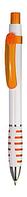 Ручка шариковая пластиковая белая с оранжевым