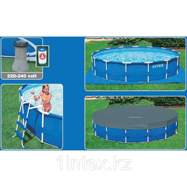 Каркасный сборный бассейн Intex Metal Frame Pool .457х107 см. - фото 1 - id-p945084