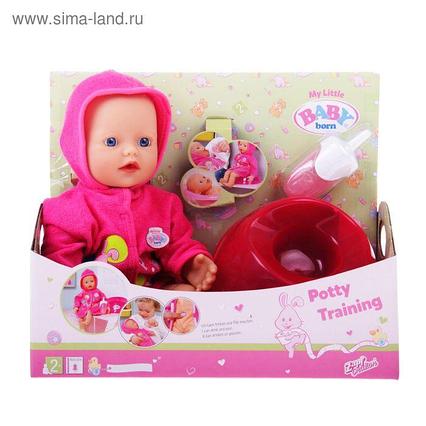 Кукла Baby Born Кукла быстро сохнущая  с горшком и бутылочкой 