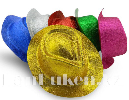 Шляпа федора карнавальная блестящая (розовая) - фото 3 - id-p44305802