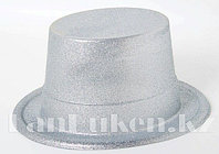 Шляпа карнавальная блестящая (серая)