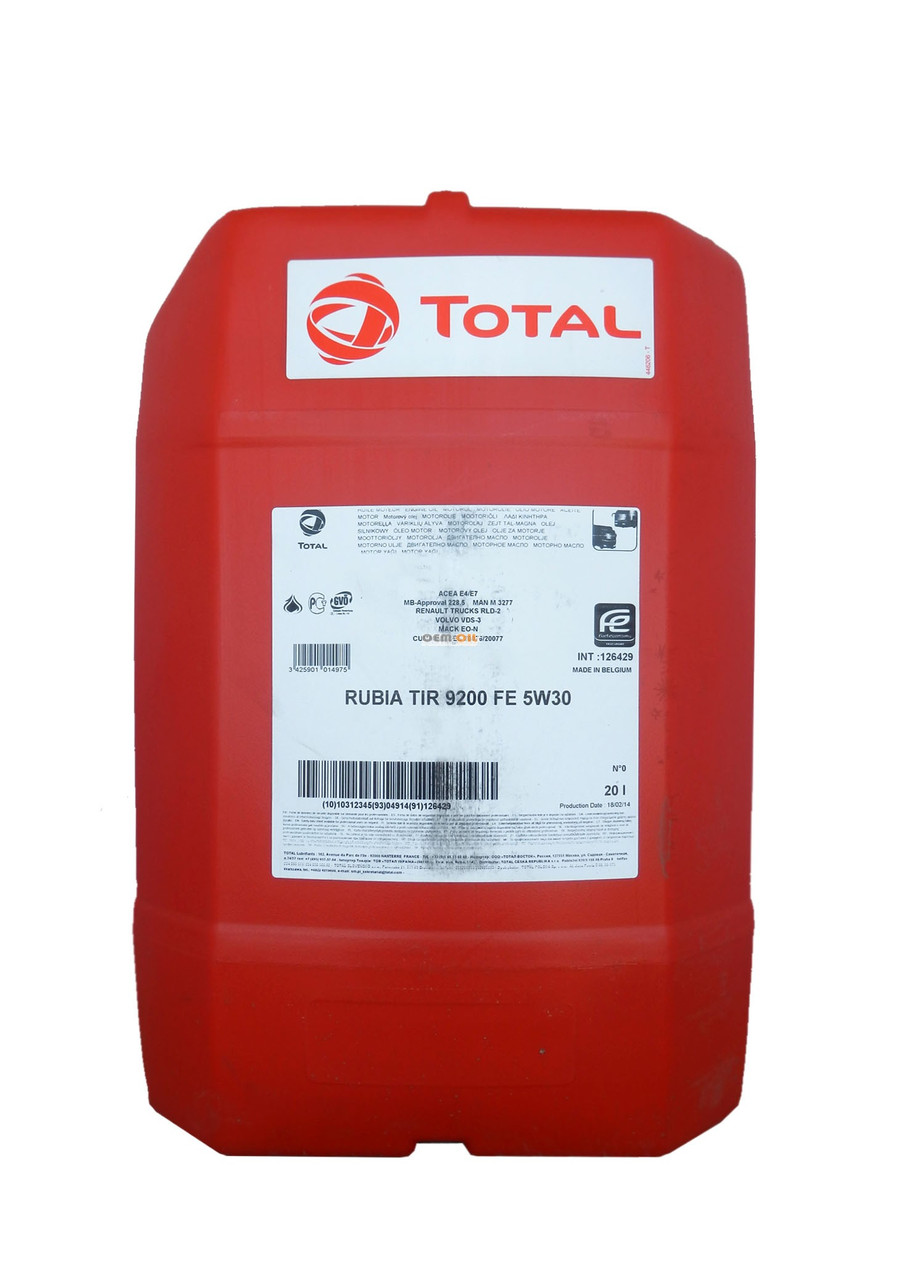 Total RUBIA TIR 9200 FE 5W-30 дизельное синтетическое масло 20л - фото 1 - id-p44310993