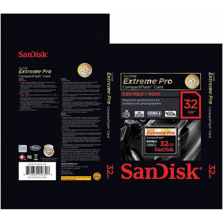 Карта памяти SanDisk Extreme PRO CompactFlash 32 Gb, 90 MB/s, скорость 600x, фото 2