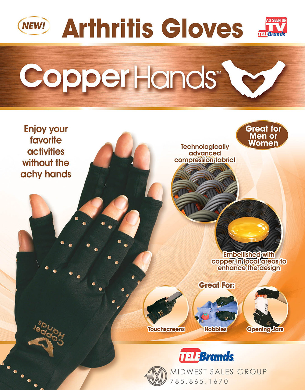 Перчатки от артрита Copper Hands - фото 1 - id-p44355250