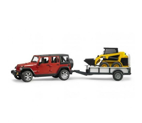 Брудер внедорожник Bruder Внедорожник Jeep Wrangler Unlimited Rubicon c прицепом-платформой