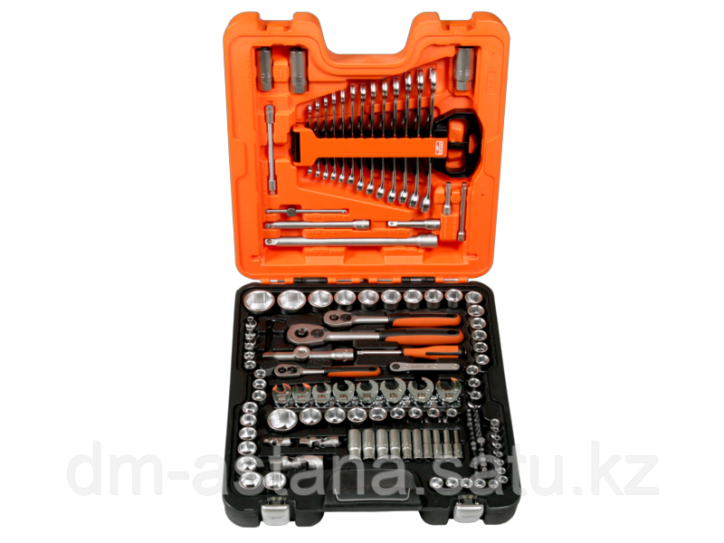 1/4", 3/8" и 1/2" Набор торцевых головок, пластиковый кейс