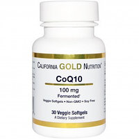 California Gold Nutrition, CoQ10, 100 мг, 30 капсул в растительной оболочке.