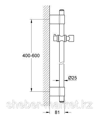 Душевая штанга Rainshower 600мм - фото 2 - id-p44418663