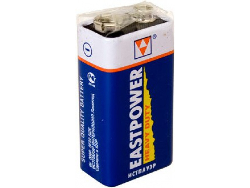 Батарейка солевая Eastpower 9v 6F22 (Крона, 9V)