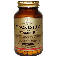 Магний, с витамином В6, 250 таблеток Solgar 400 мг. в 3 капсулах.