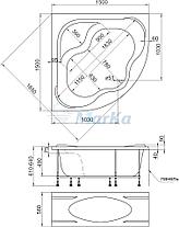 Акриловая угловая ванна Афродита 150*150 см. 1 Marka. Россия, фото 3