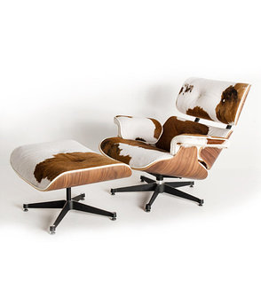 Кресло Eames lounge skin (black\white), фото 2
